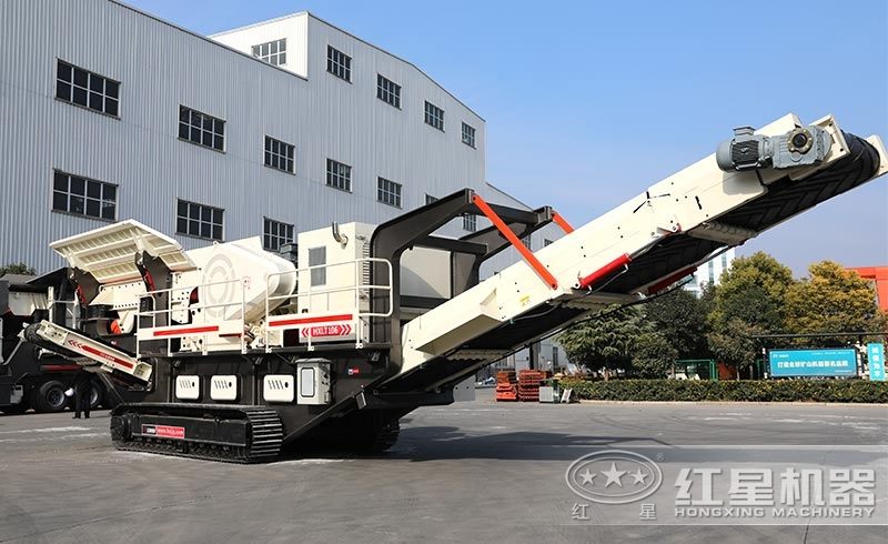 履帶移動(dòng)式小型石頭破碎機(jī)，環(huán)保安全
